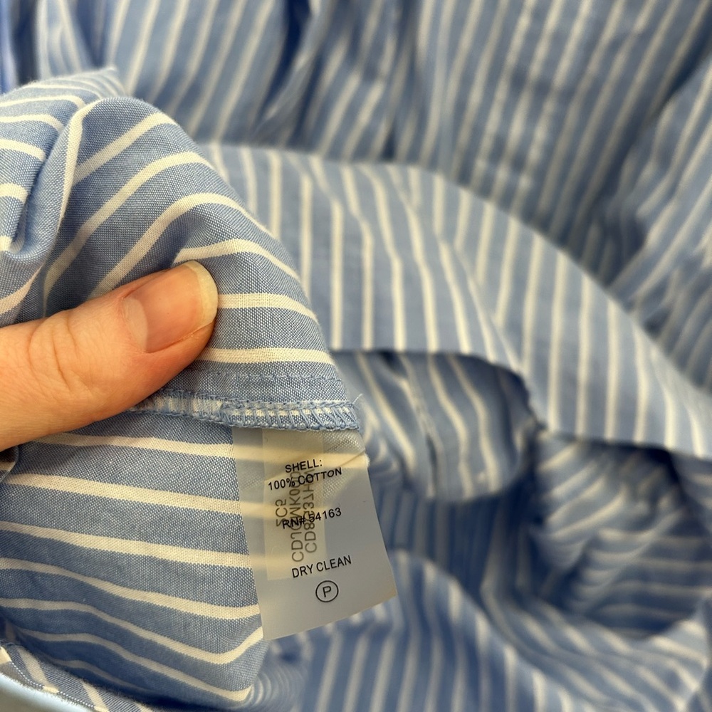Calvin Klein Cotton Striped‎ Shirtdress with Front Tie Long Sleeve Size 8 - Picture 4 of 5